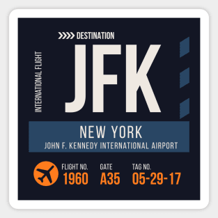 New York Airport Stylish Luggage Tag (JFK) Magnet